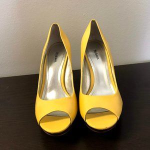 Yellow Peep Toe Heels